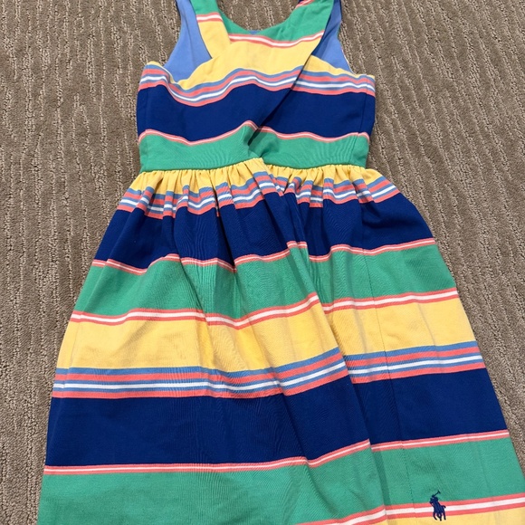Polo Ralph Lauren Multicolor Striped Sleeveless Dress Girls Small Size 7 - Picture 2 of 6